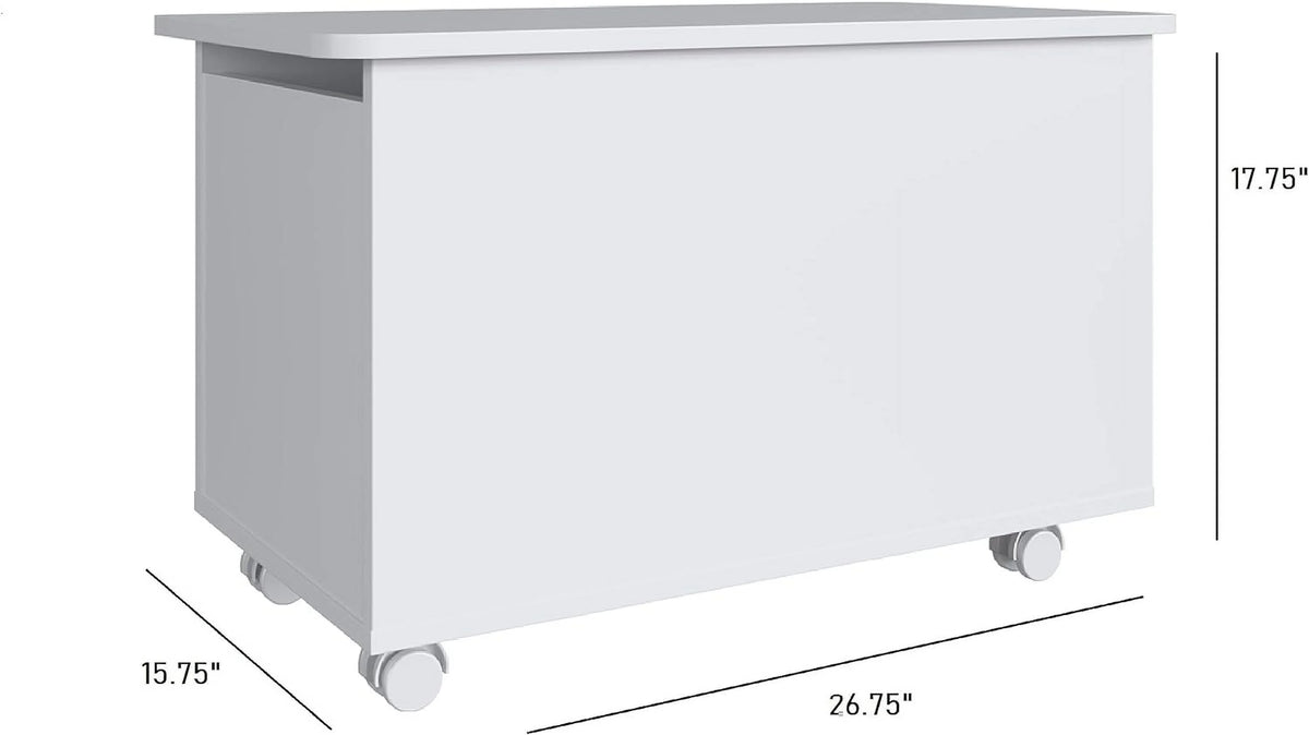 White Engineered Wood Storage Trunk with Lid A5951