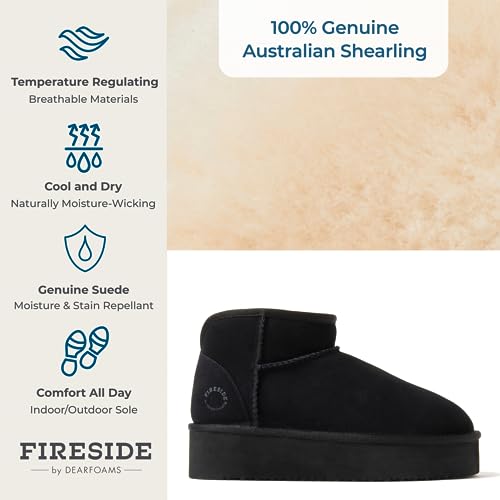 Women's Shearling Fur Lined Mini Ankle Boot O806743
