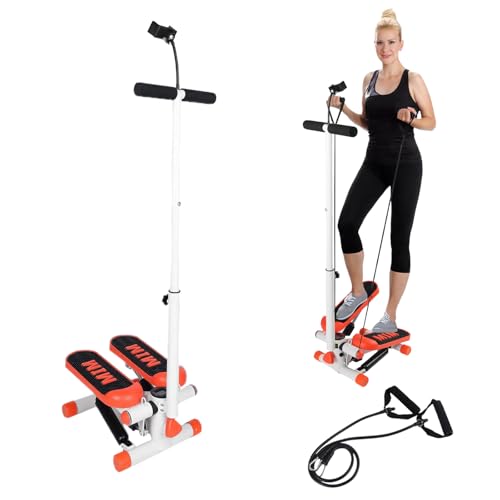 Adjustable Height Stair Stepper with Resistance Bands and LCD Monitor H900605