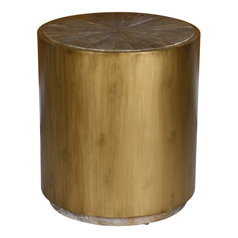Wood and Metal End Table Set of 2 A344
