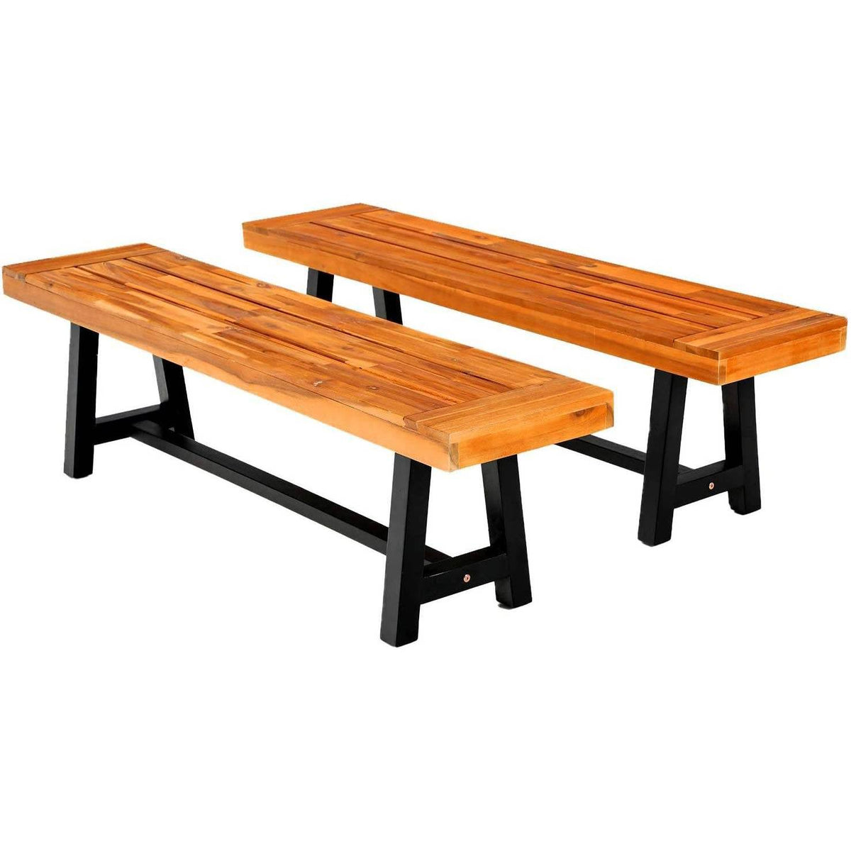 2pc 63x22 Acacia Wood Benches D1501