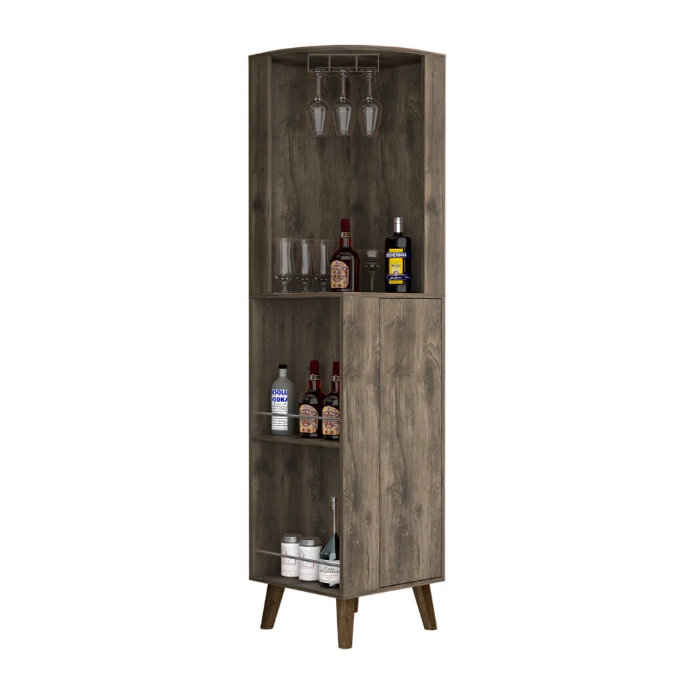 Dark Brown Corner Bar Cabinet P69167