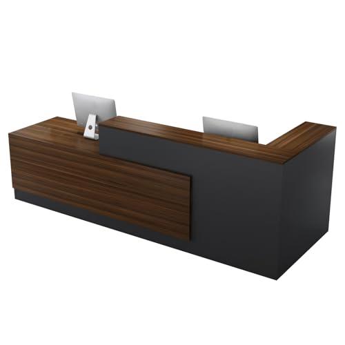 L-Shaped Reception Desk with Counter and Drawers D772