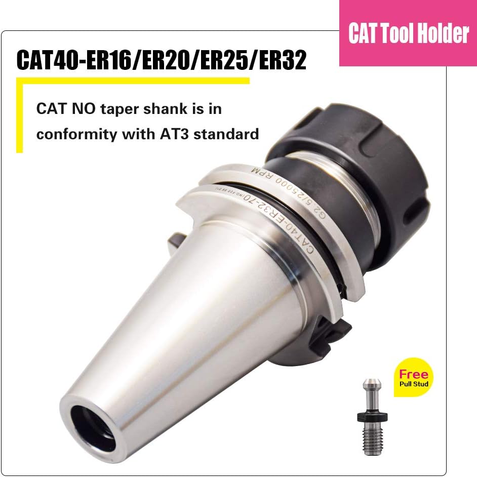 CAT40 ER32 70mm Tool Holder with Pull Studs and Collet Chuck F4175