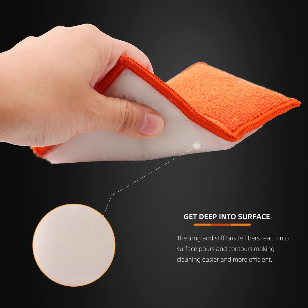 8Pcs Microfiber Car Wax Applicator Sponge, 6in x 3.3in x 0.8in B6139