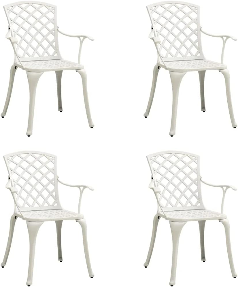 4X White Cast Aluminum Garden Chair L997527