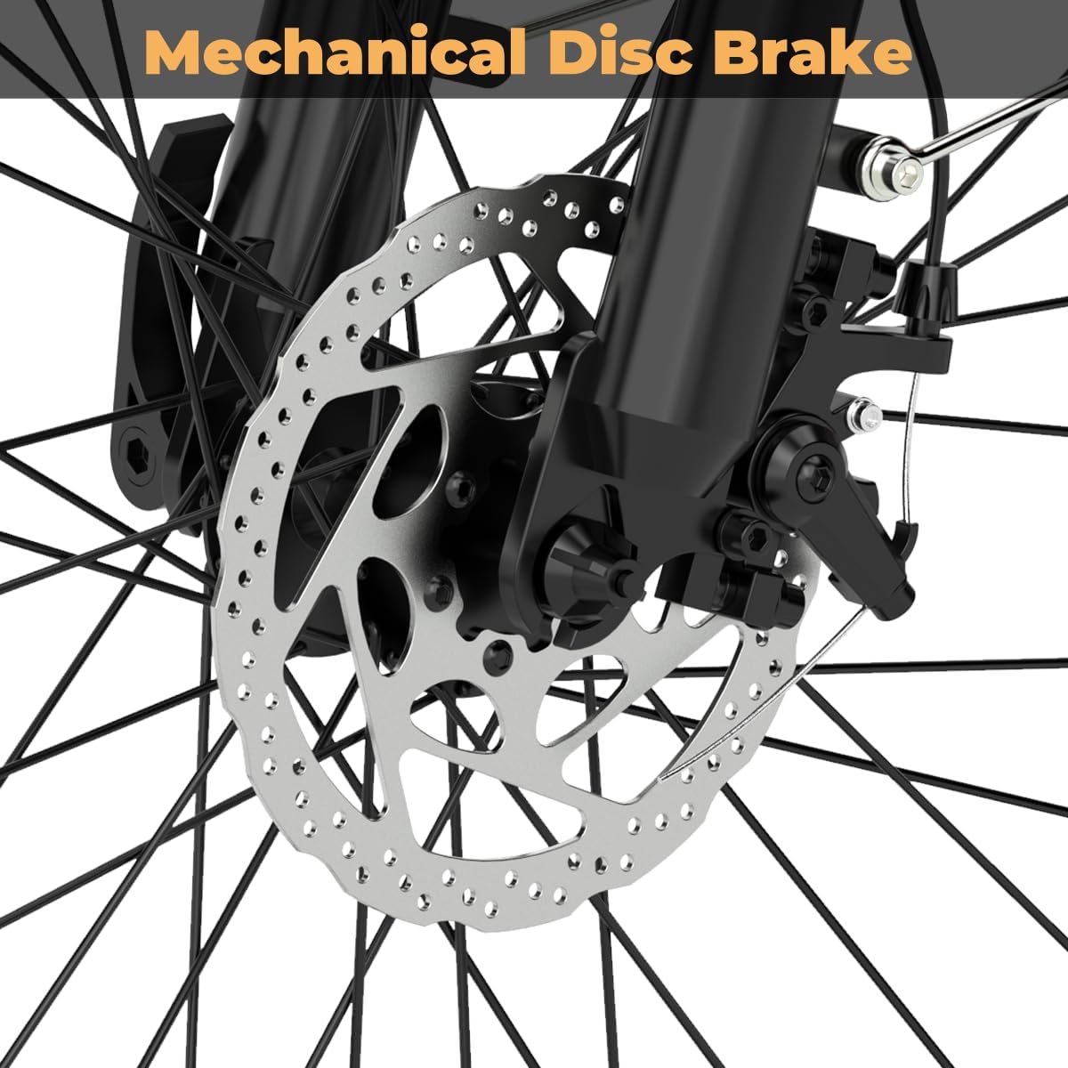 26" Step-Through Electric Bike, Top Speed 20MPH, Front Suspension, Mechanical Disc Brake E648276