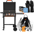 22 inch Propane Flat Top Gas Grill with Hood and Stand J749076