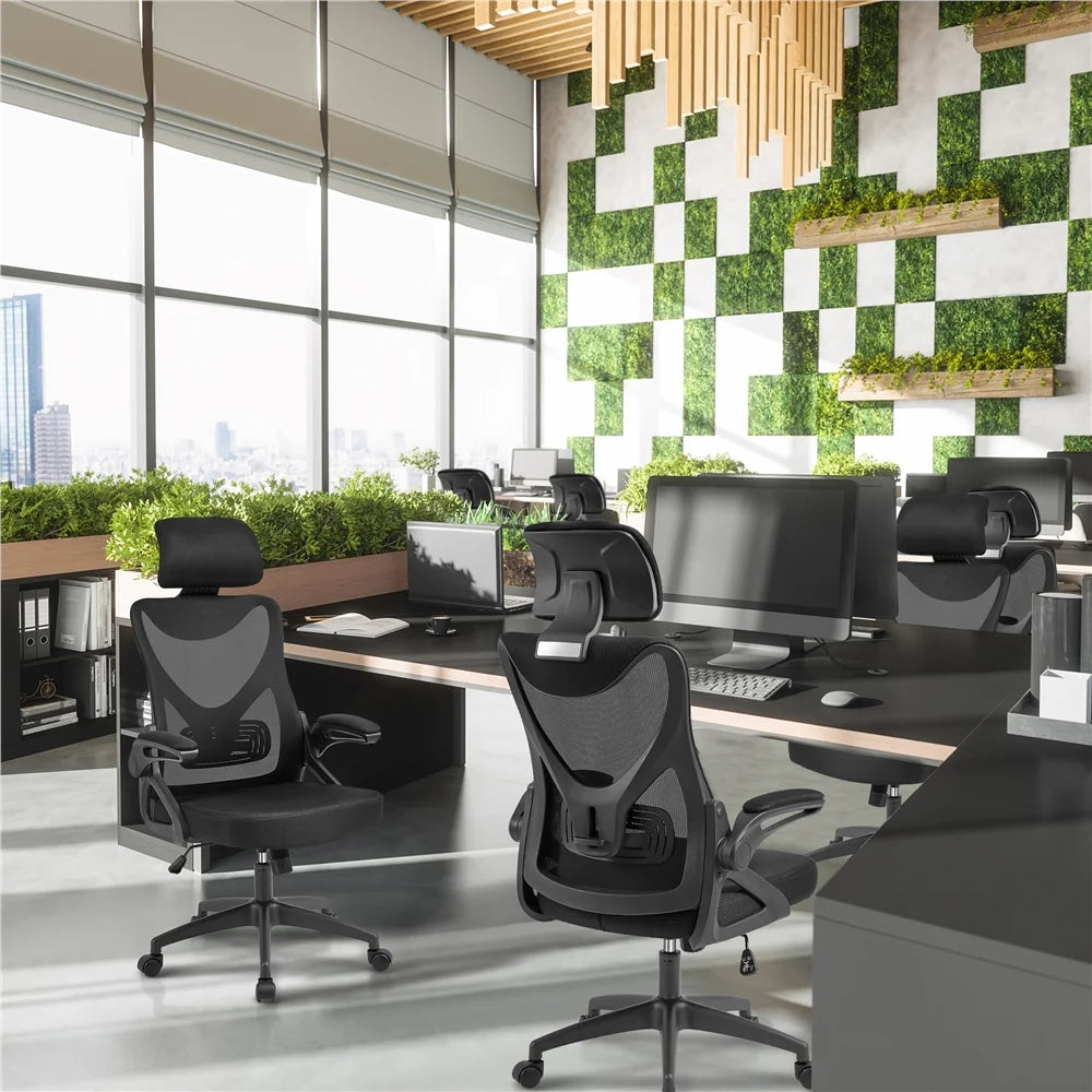 Set of 2 Black High Back Office Chair X393196