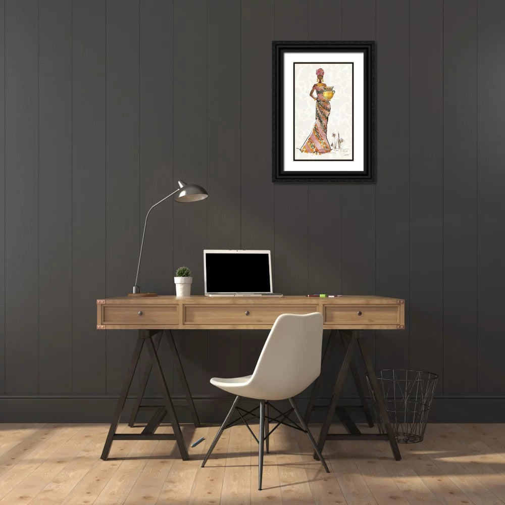 Black Ornate Wood Framed 10x14 Art Print Y773