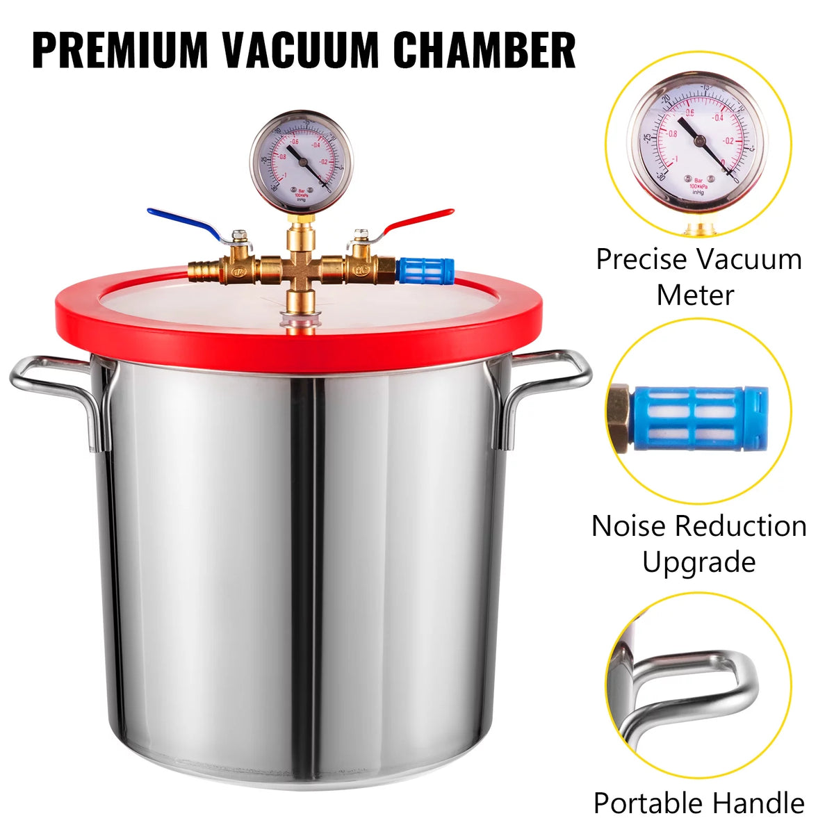 3.6CFM Dual Stages Vacuum Pump with Manifold Gauge Set E7357