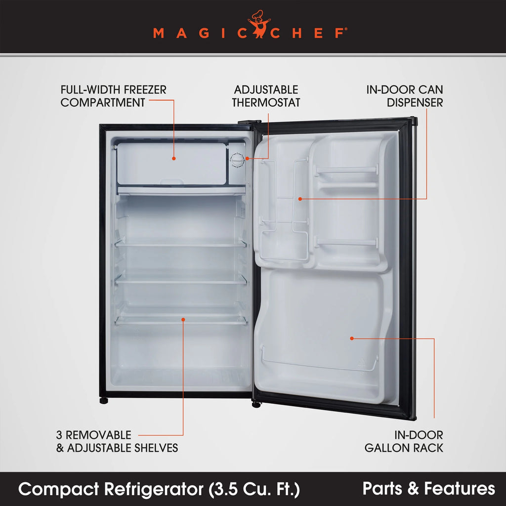 18.5 inch 3.5 Cu. ft. Compact Refrigerator Single Door B918