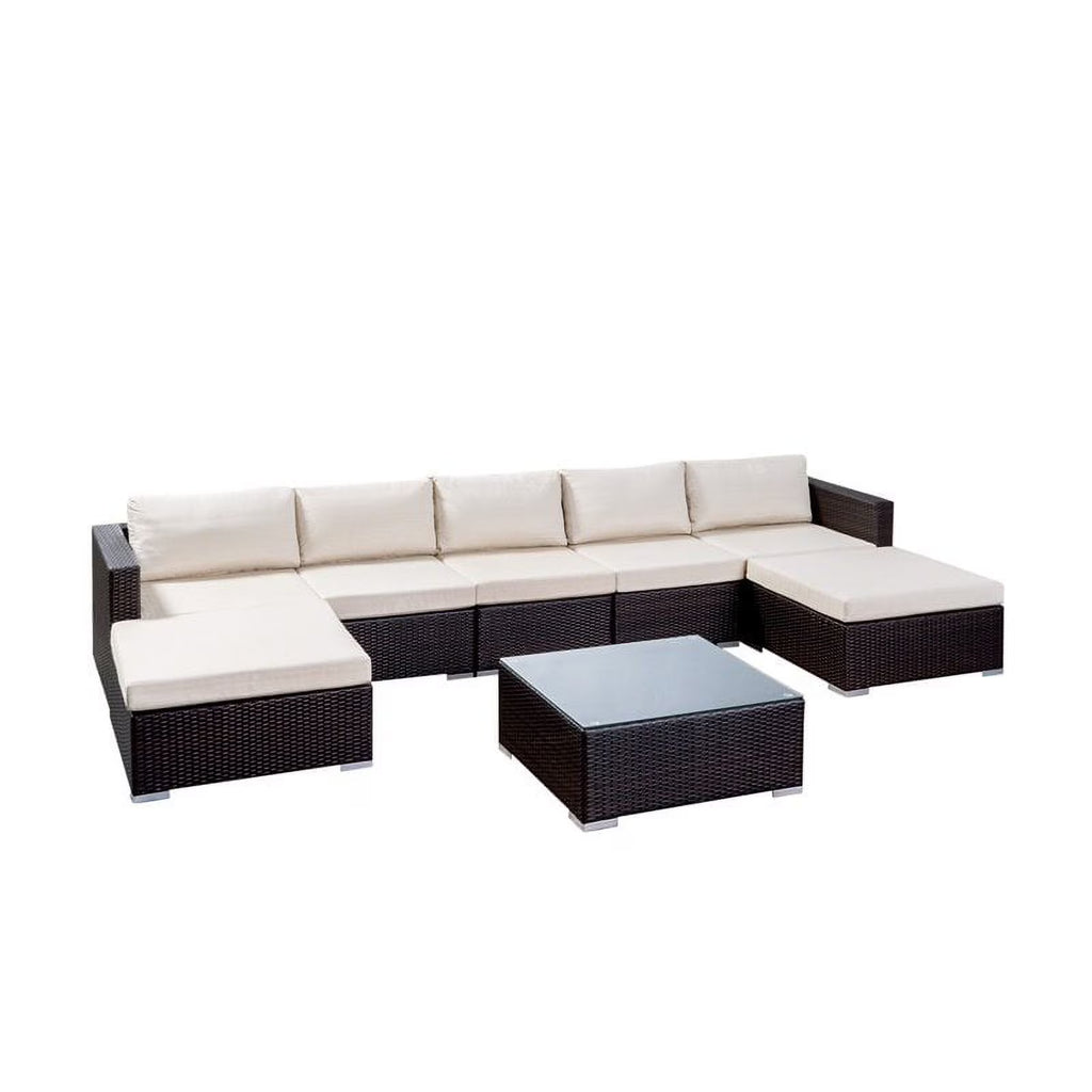 Wicker Sectional Sofa Set with Cushions Y337201
