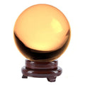Yellow 4.2 inch Crystal Ball with Wooden Stand P854