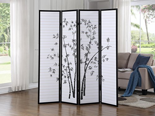 Black 3-Panel Shoji Room Divider Screen D641