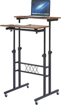 Black Wood Grain Adjustable Height Standing Desk Q96881