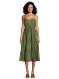 Sleeveless Tiered Dress with Spaghetti Straps U5041