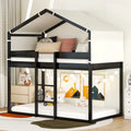 Twin-Over-Twin Wooden Bunk Bed with Play Tent G98173