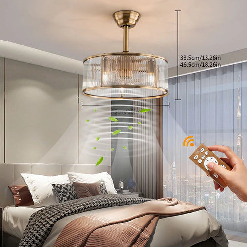 18inch Caged Ceiling Fan Light with Remote Control Q997870