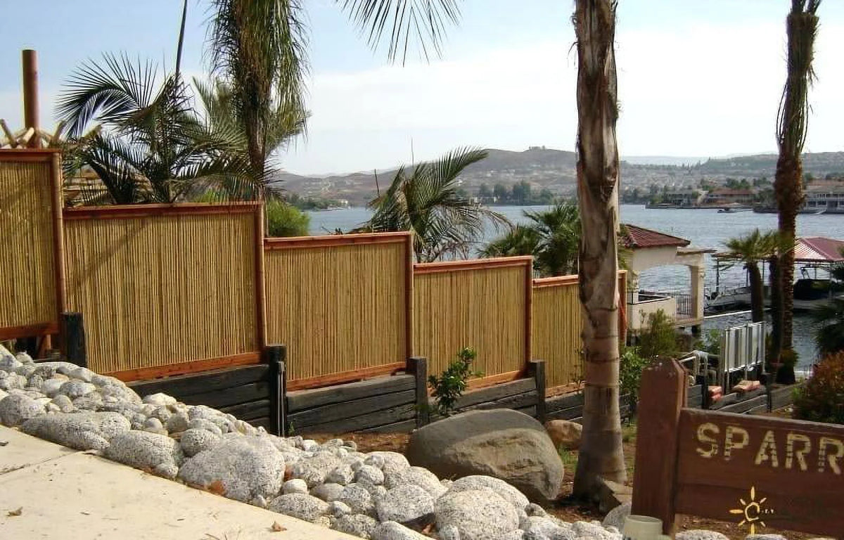 Natural Bamboo Fencing Garden Screen Rolled Fence Panel 3/4 D x 4' H x 8' L N557531