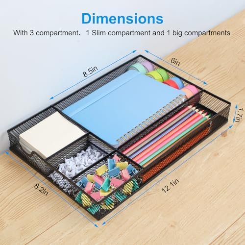 5 Grid Metal Mesh Drawer Organizer I709