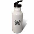 Black and White Crab Illustration 21 oz Sports Water Bottle E714