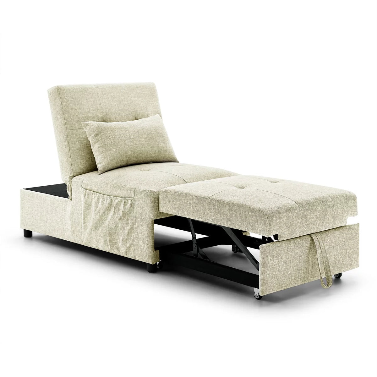Beige Folding Sofa Bed Chair with Storage Bag Z428