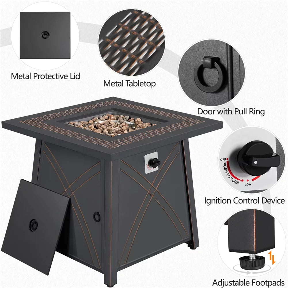 Copper Propane Fire Pit Table L9290