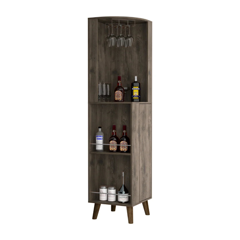 Dark Brown Corner Bar Cabinet P69167