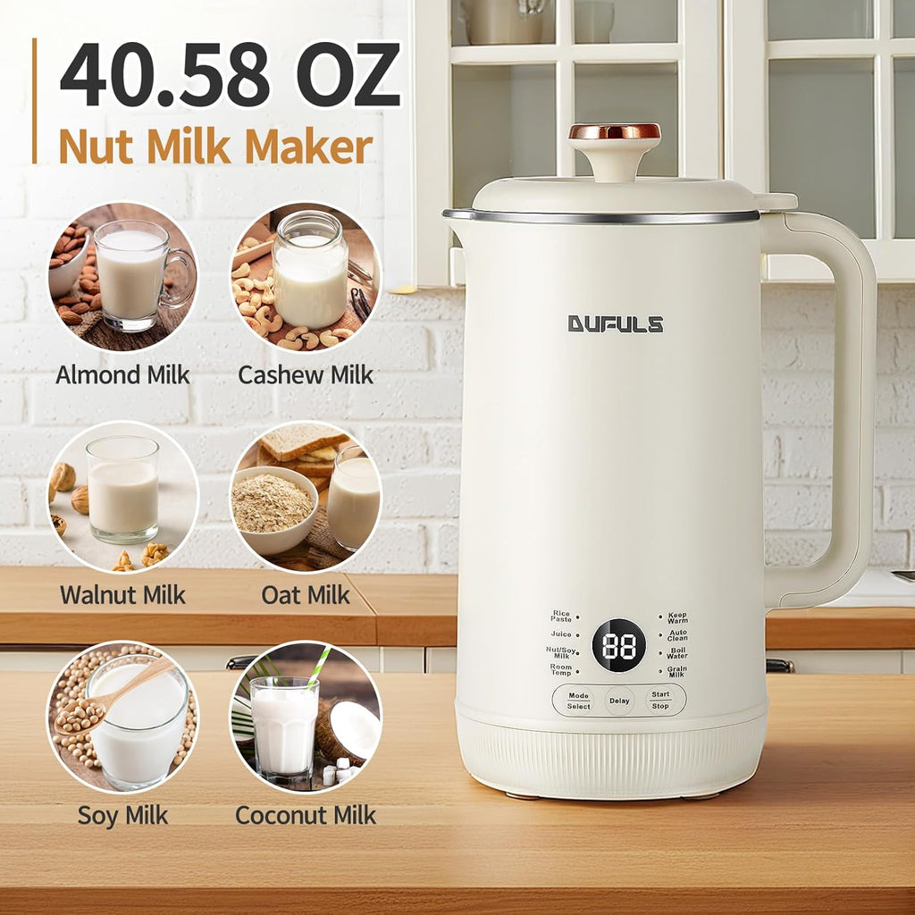 8 in 1 Nut Milk Maker, 40.58oz Soy Milk Maker with 10 Blades K761