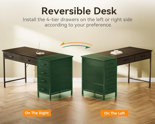 Rustic Brown 40 Inch Computer Desk with 6 Drawers N59049