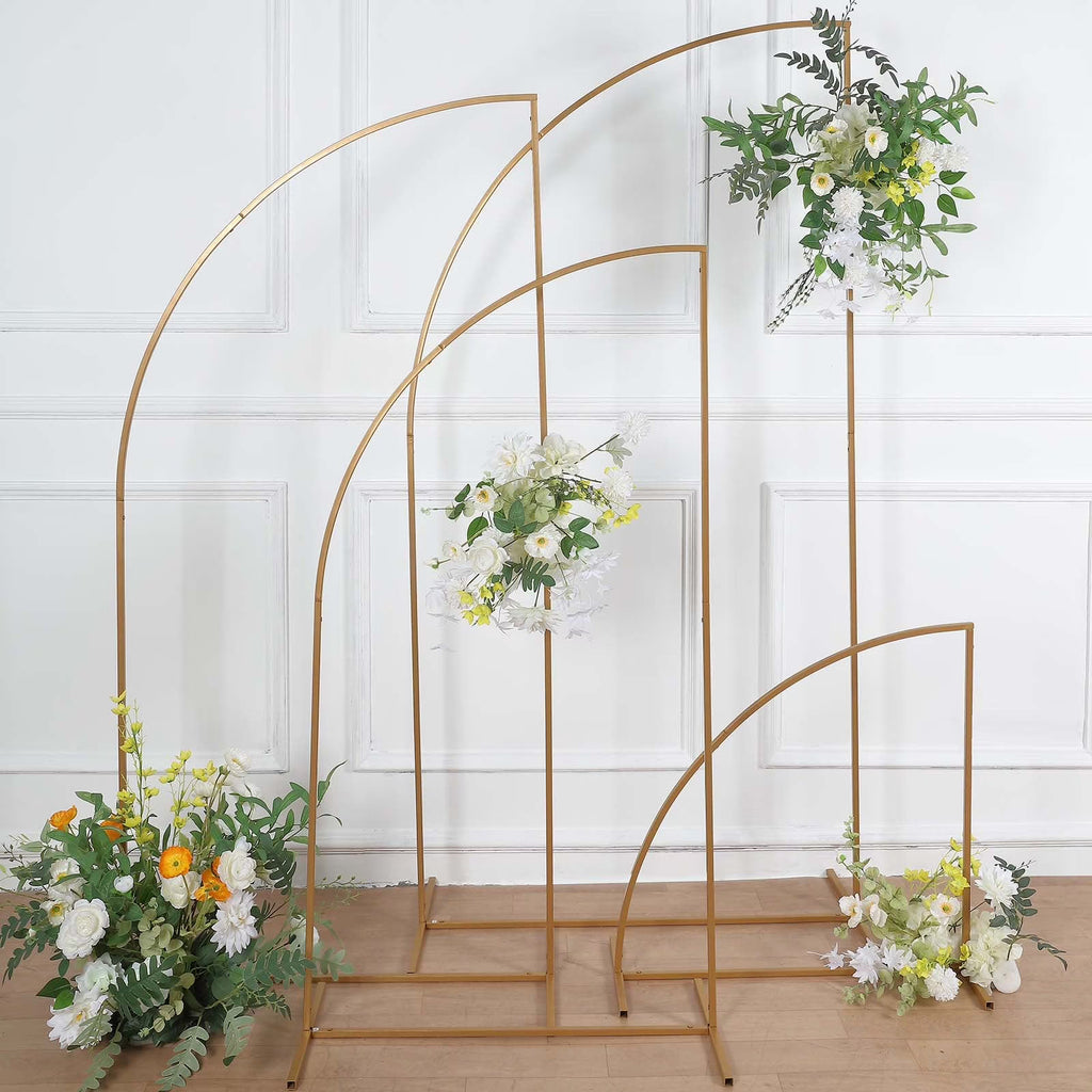 Gold Metal Half Moon Arch Backdrop Stand Set Of 4 G702