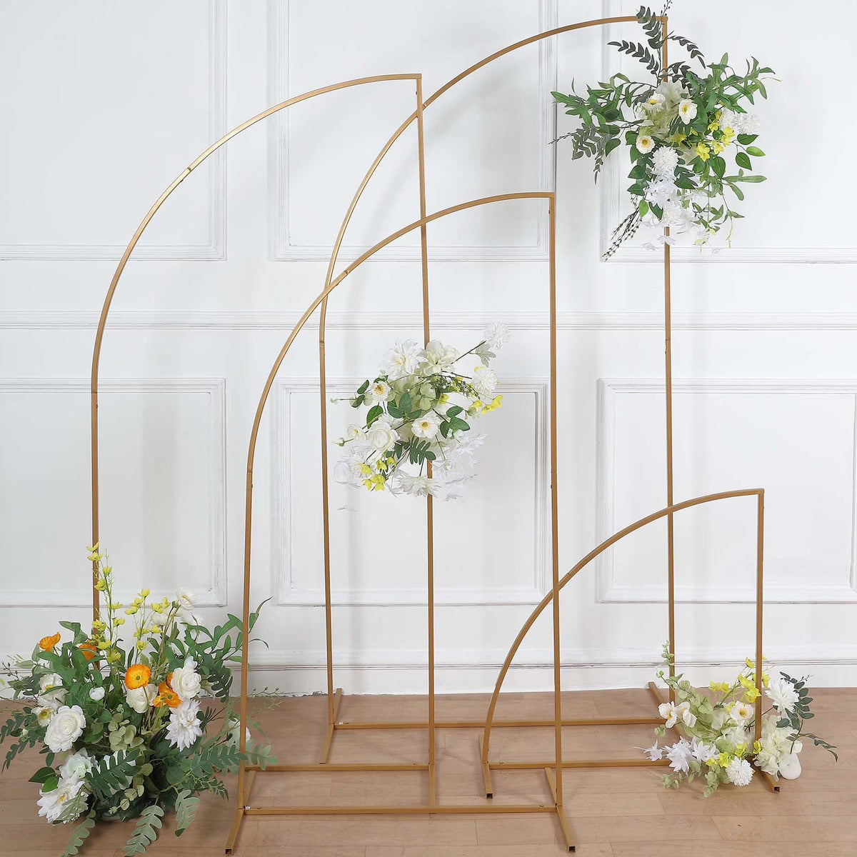 Gold Metal Half Moon Arch Backdrop Stand Set Of 4 G702
