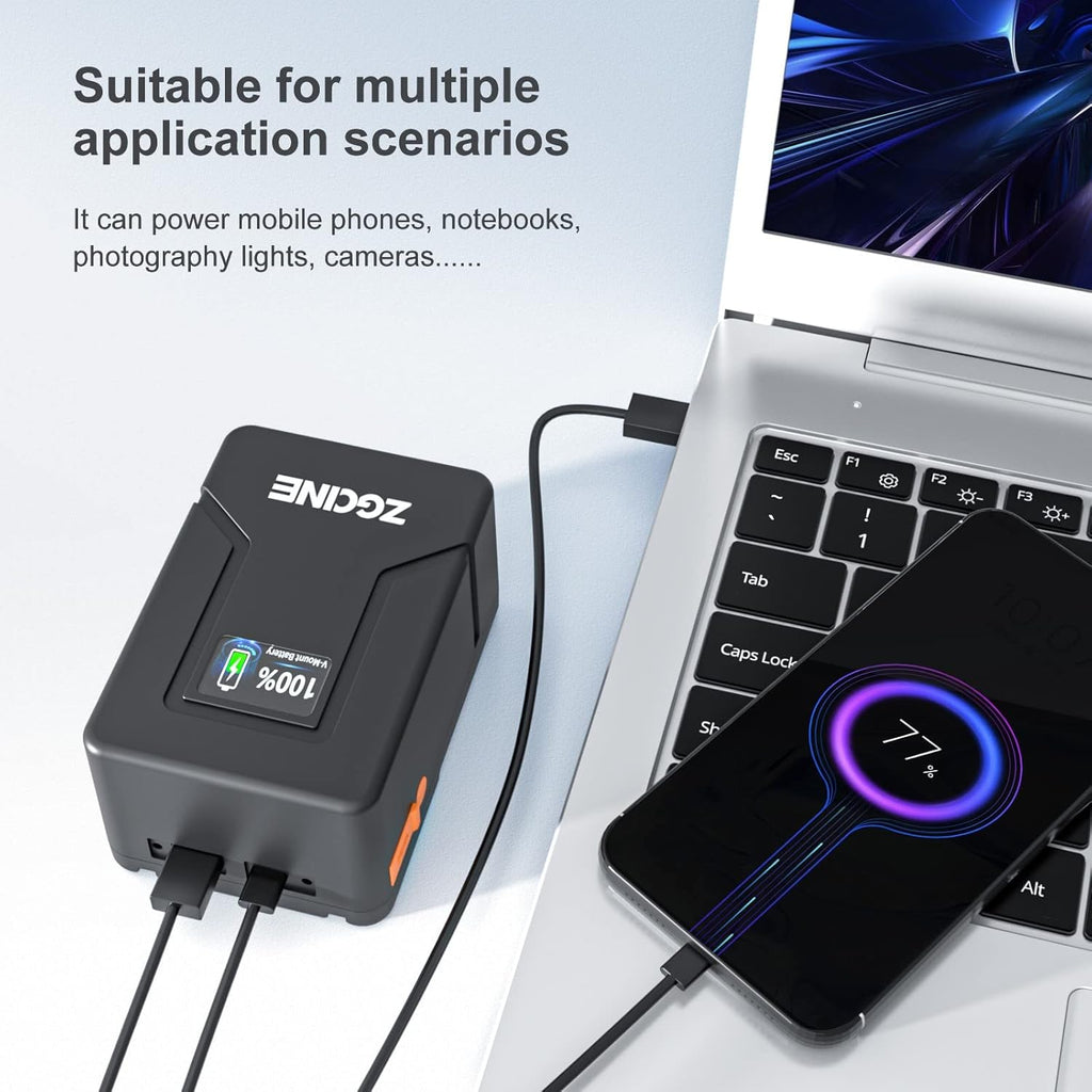99Wh 14.8V V-Mount Battery with D-TAP USB-C USB-A Output V325