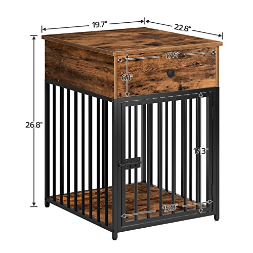 Wooden Dog Crate Furniture with Drawer V3182