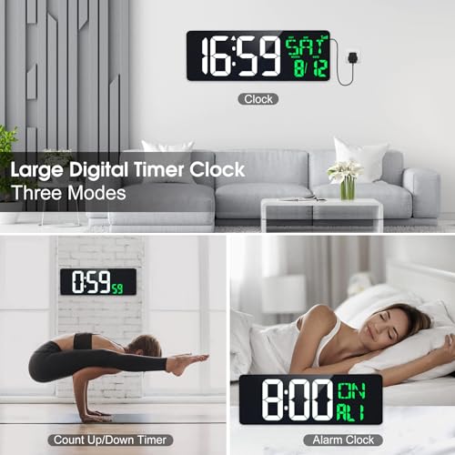 17 Inch Digital Wall Clock with Remote I18989