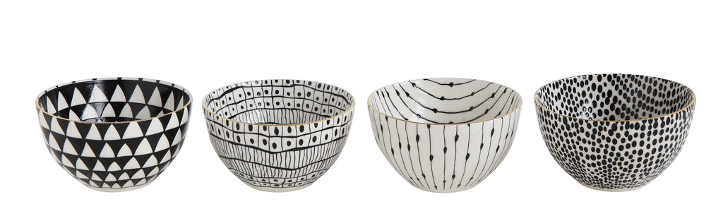 White & Black Bowls (Set of 4) G195