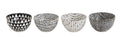 White & Black Bowls (Set of 4) G195