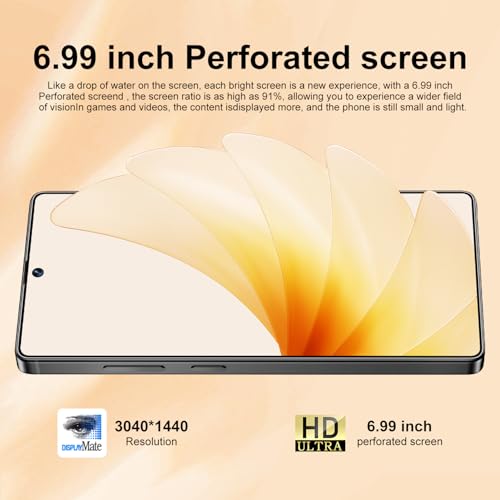 Unlocked Android Phone 6.99" AMOLED 7000mAh 8GB RAM 256GB Blue A155