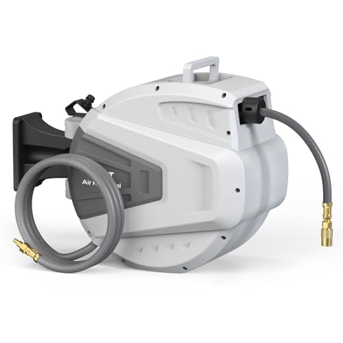 3/8 in x 65 Ft Heavy Duty Retractable Air Hose Reel with 180° Swivel Mount, 300 PSI Z8849
