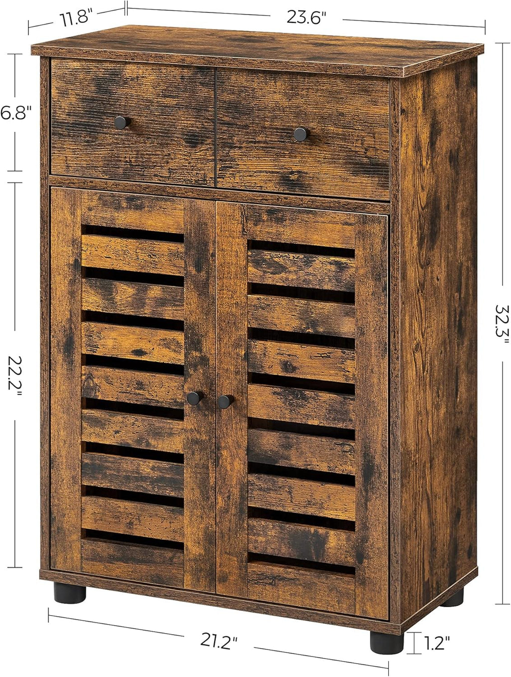 Bathroom Storage Floor Cabinet with 2 Louvered Doors Drawer D134735