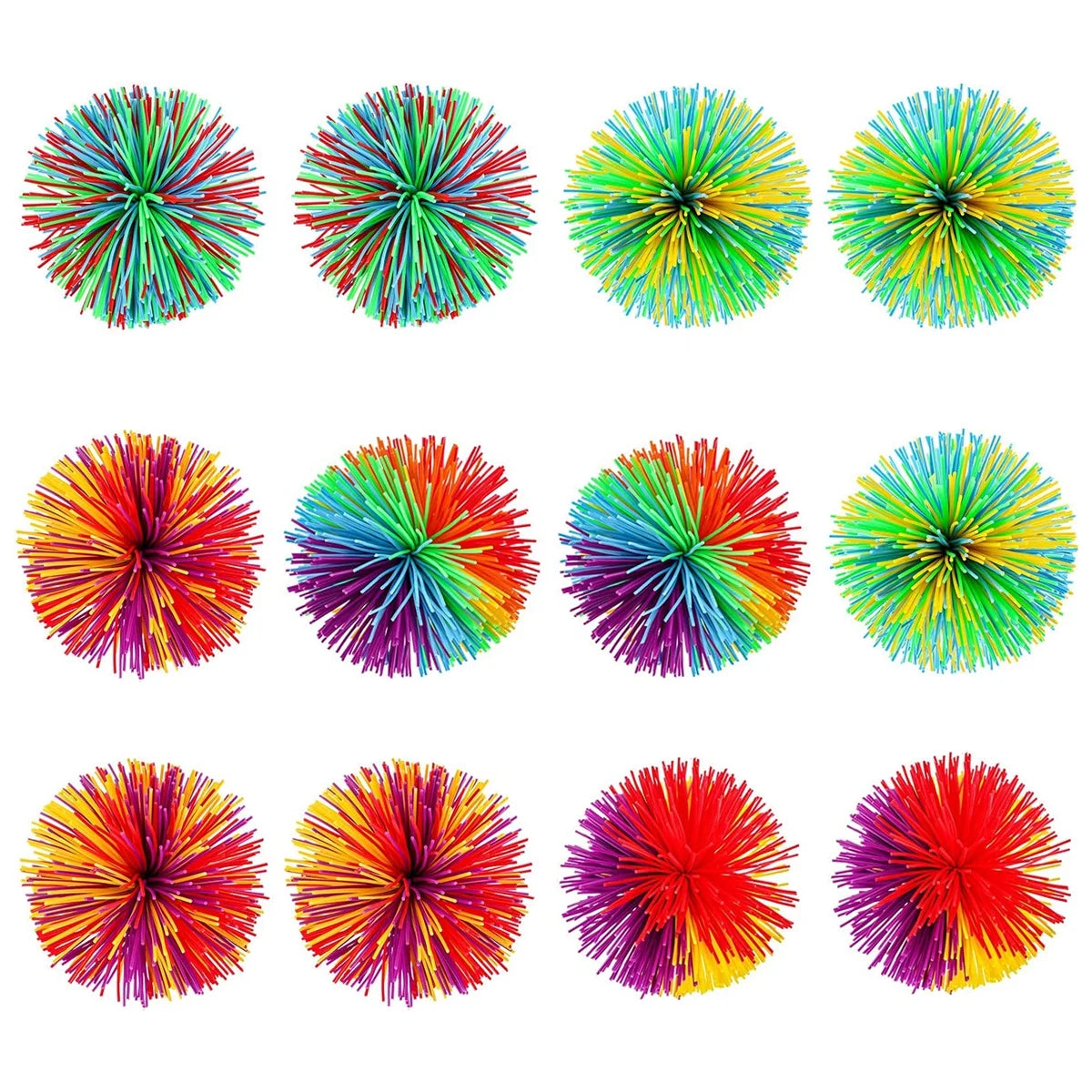 12pcs BPA-free Sensory Rainbow Splat Balls C43384