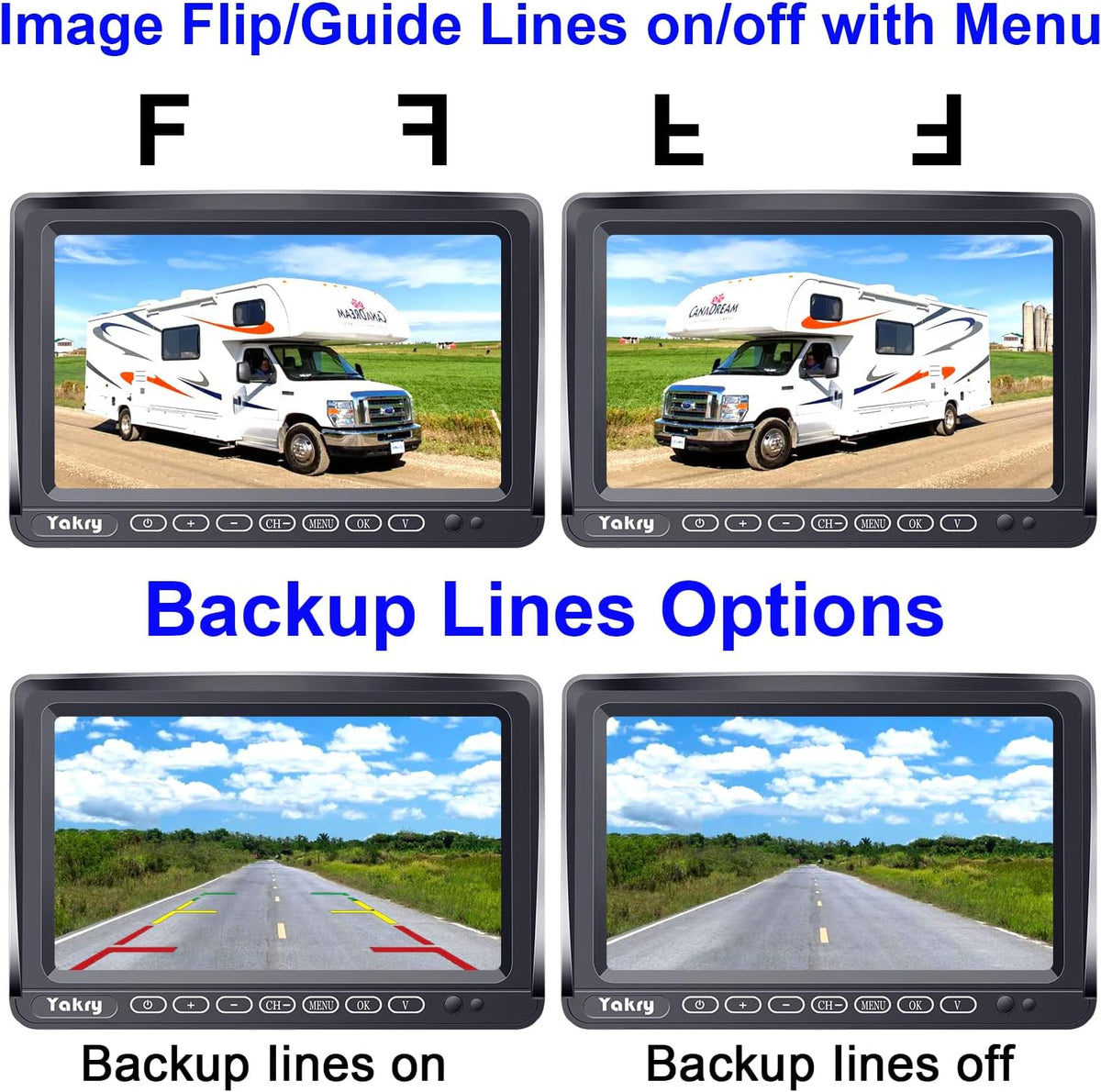 Wireless HD 1080P Backup Camera with 7 Inch Touch Key DVR Monitor L7600