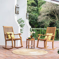 3-piece Teak Outdoor Rocking Chair Chat Set X8901