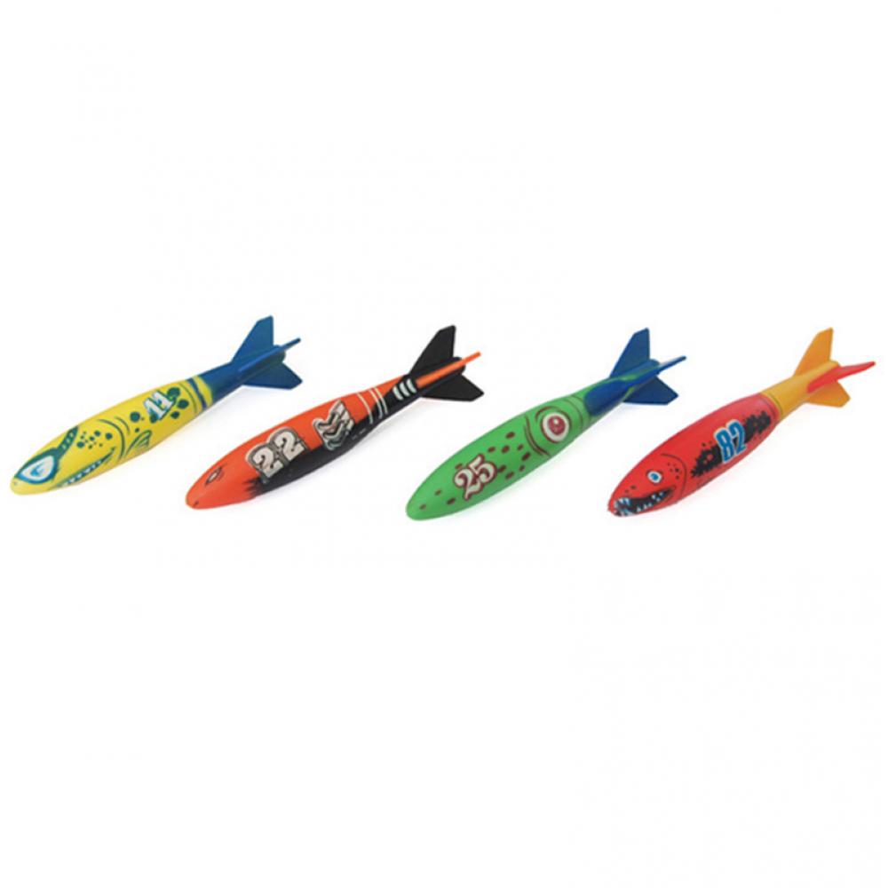 4 Colorful Pool Diving Shark Toys M443869