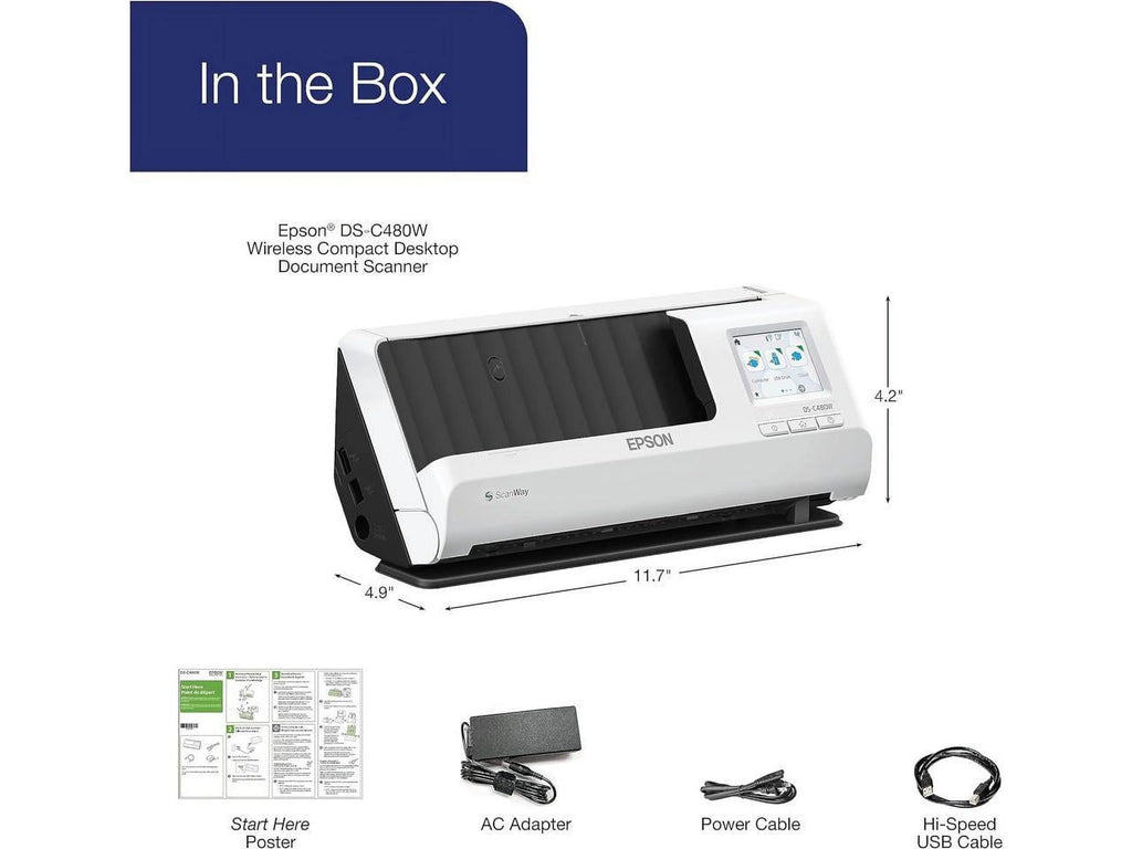 Wireless Compact Desktop Document Scanner with Auto Document Feeder L49451