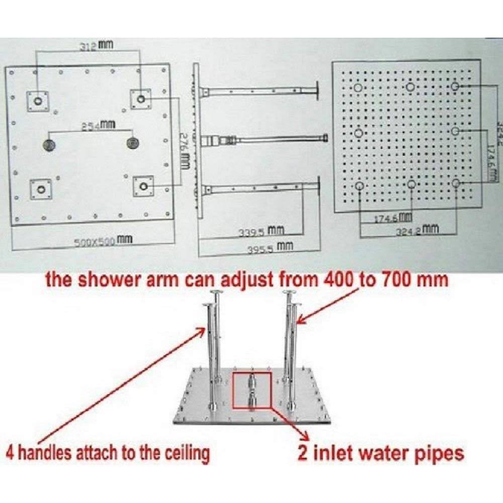 Rainfall LED Shower Set Double-Function Valve Brass Handheld Shower Oil Rubbed Bronze R496763