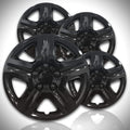 Chrome 16" Gloss Black Hubcap Kit ABS Deluxe 4 Pack G9784
