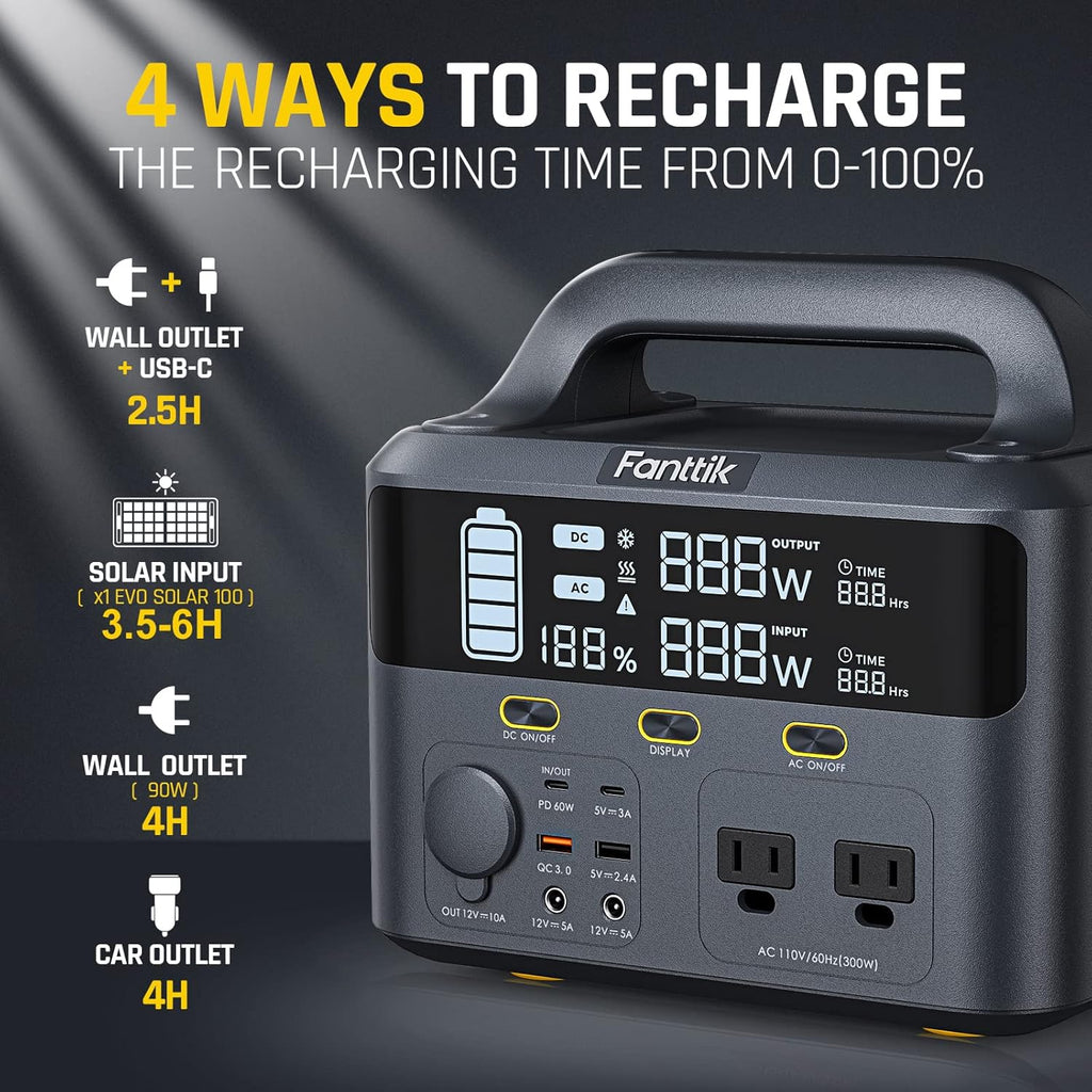 Portable Power Station 299Wh Lithium Battery with 2 AC Outlets X550848