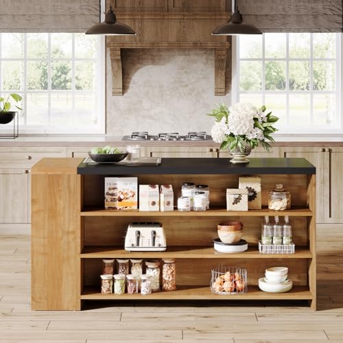 55" Wood Kitchen Island with Storage A97630